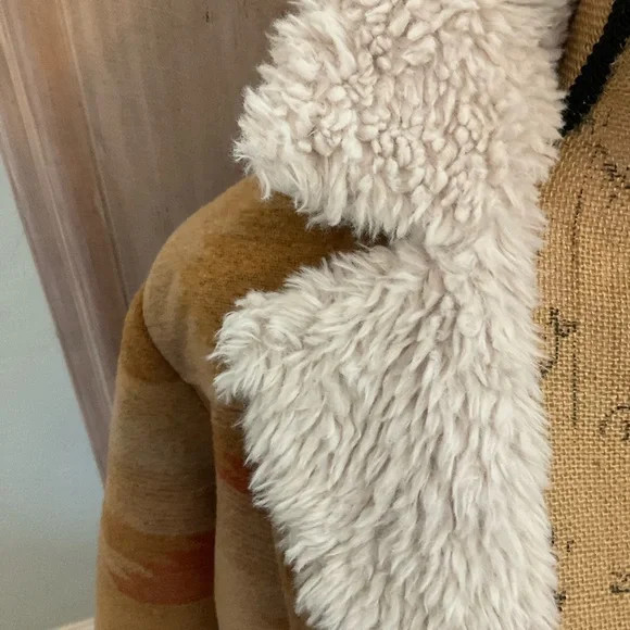 IDYLLWIND Miranda Lambert NETTIE SHERPA BLANKET COAT fringe penny lane coat S - Picture 13 of 16